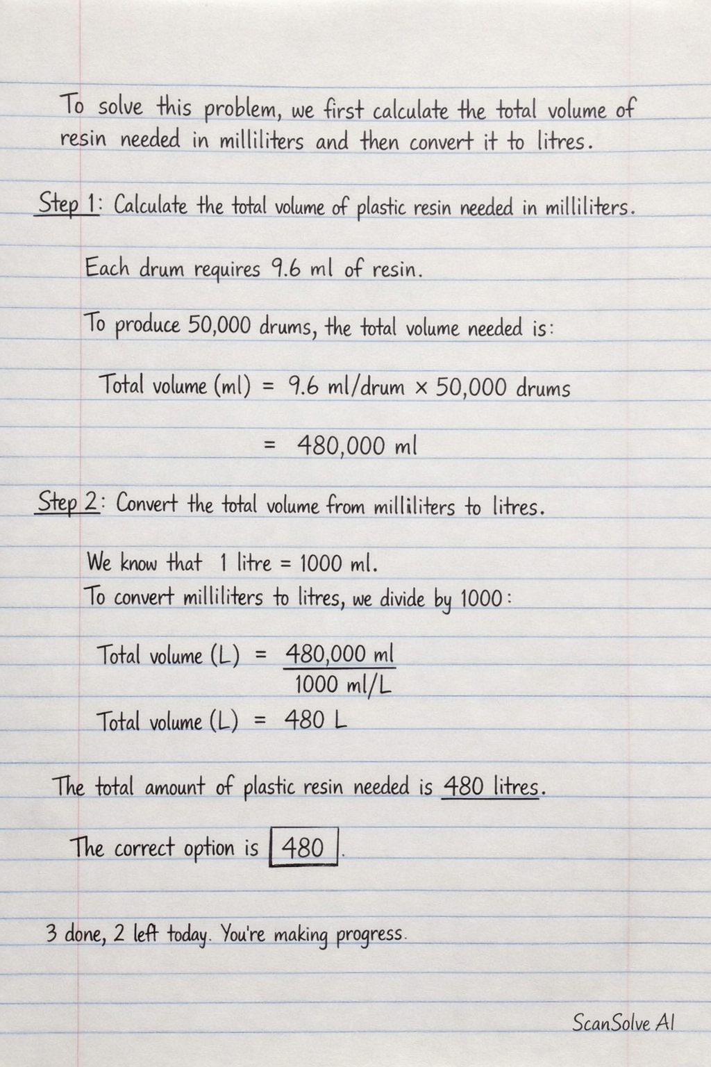 Handwritten step-by-step solution preview