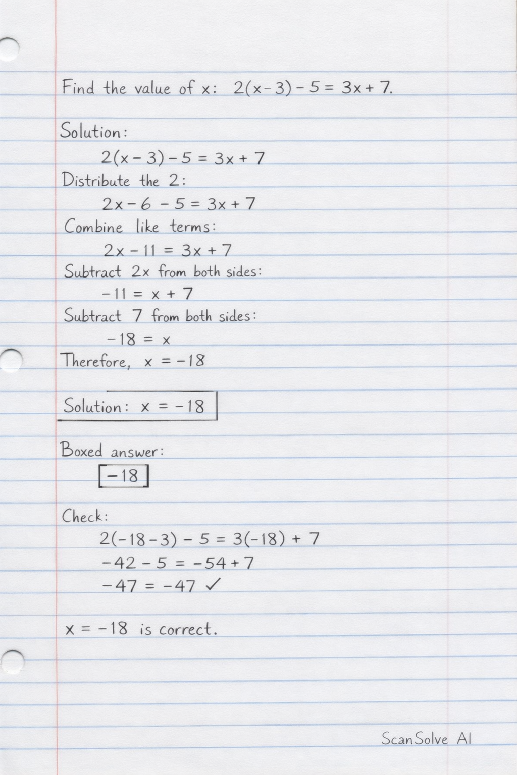 Handwritten step-by-step solution preview