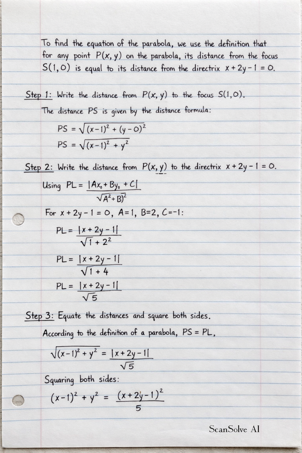 Handwritten step-by-step solution preview