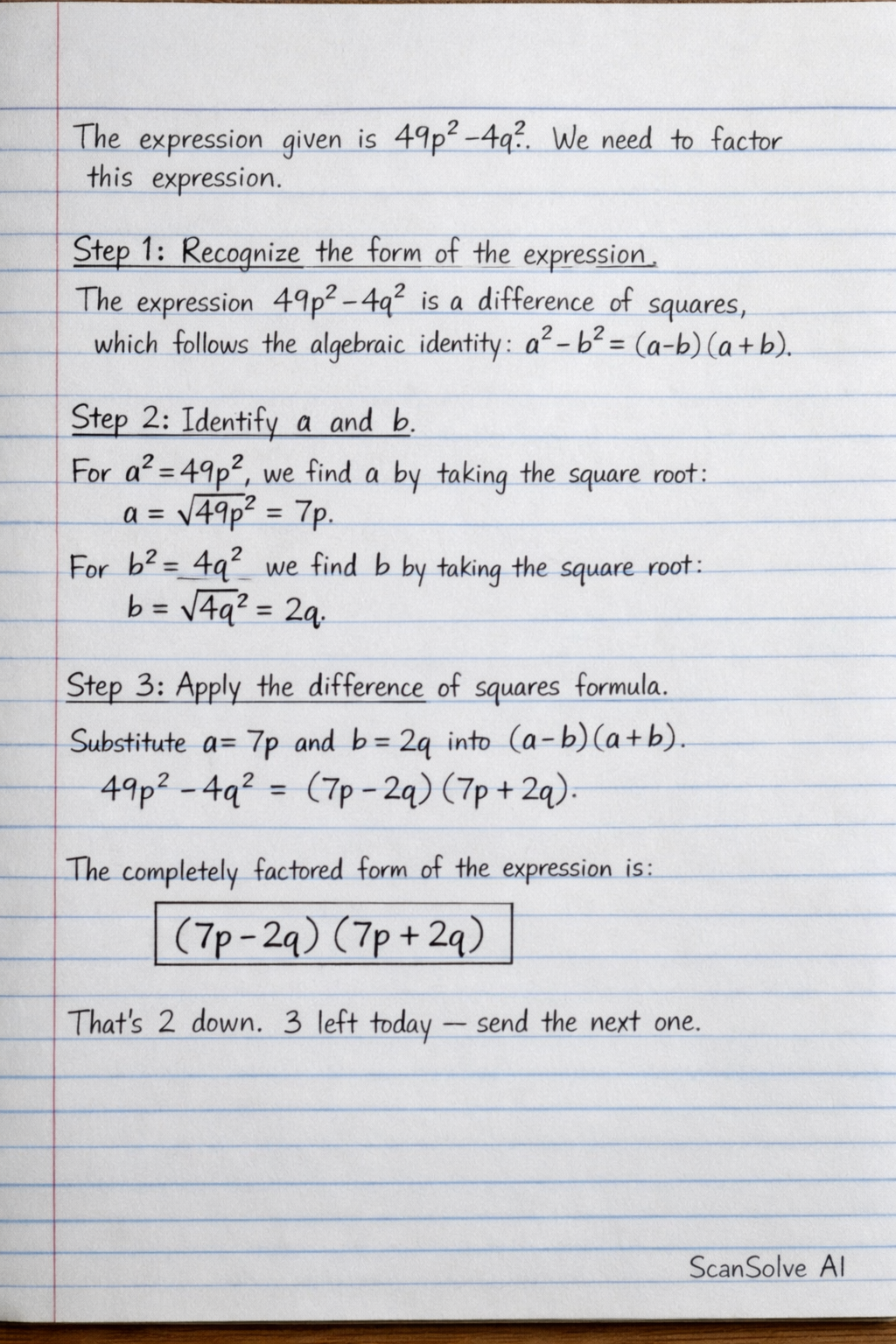 Handwritten step-by-step solution preview