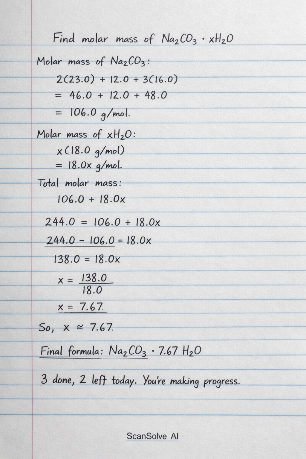 Handwritten step-by-step solution preview