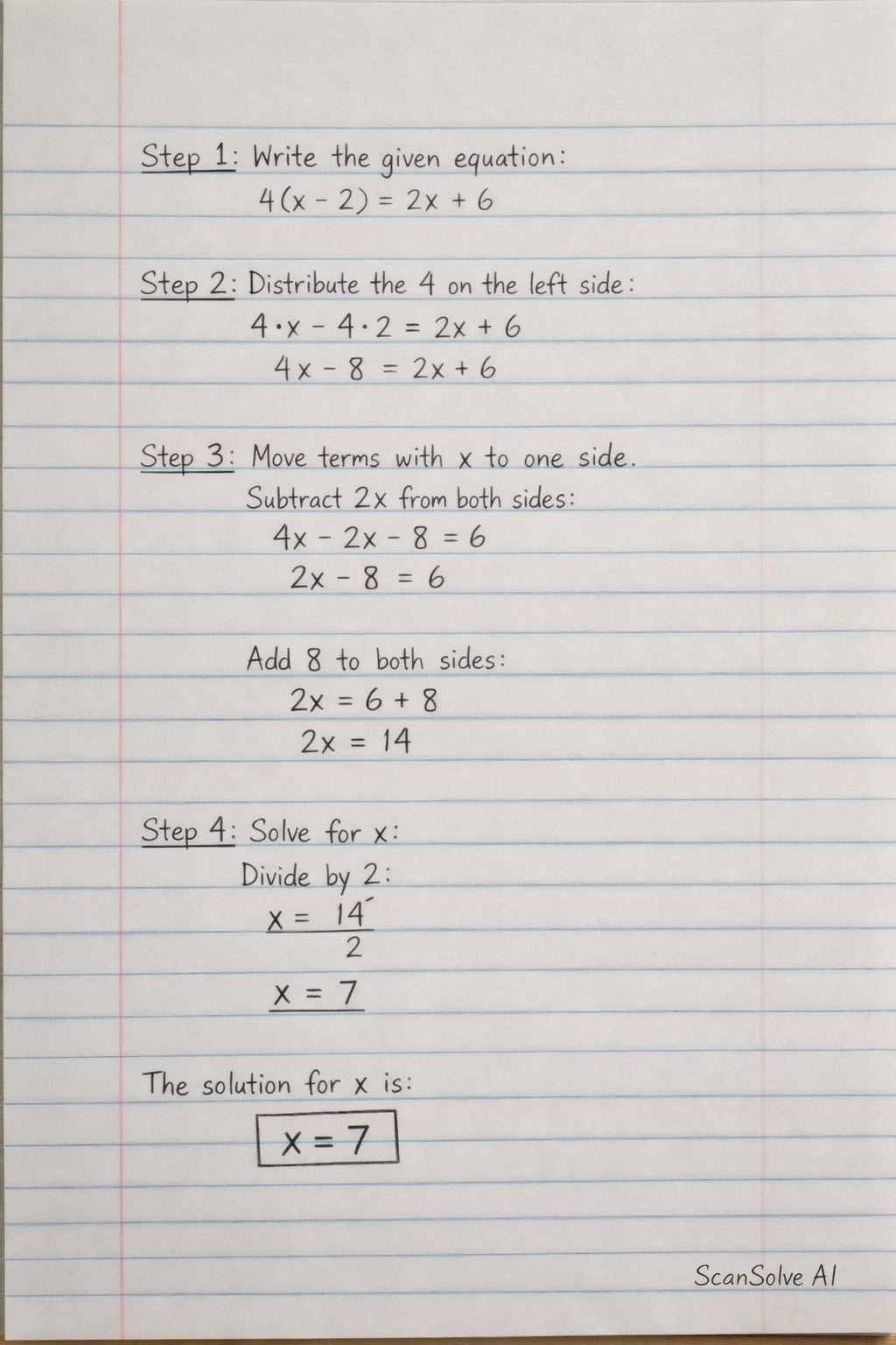 Handwritten step-by-step solution preview