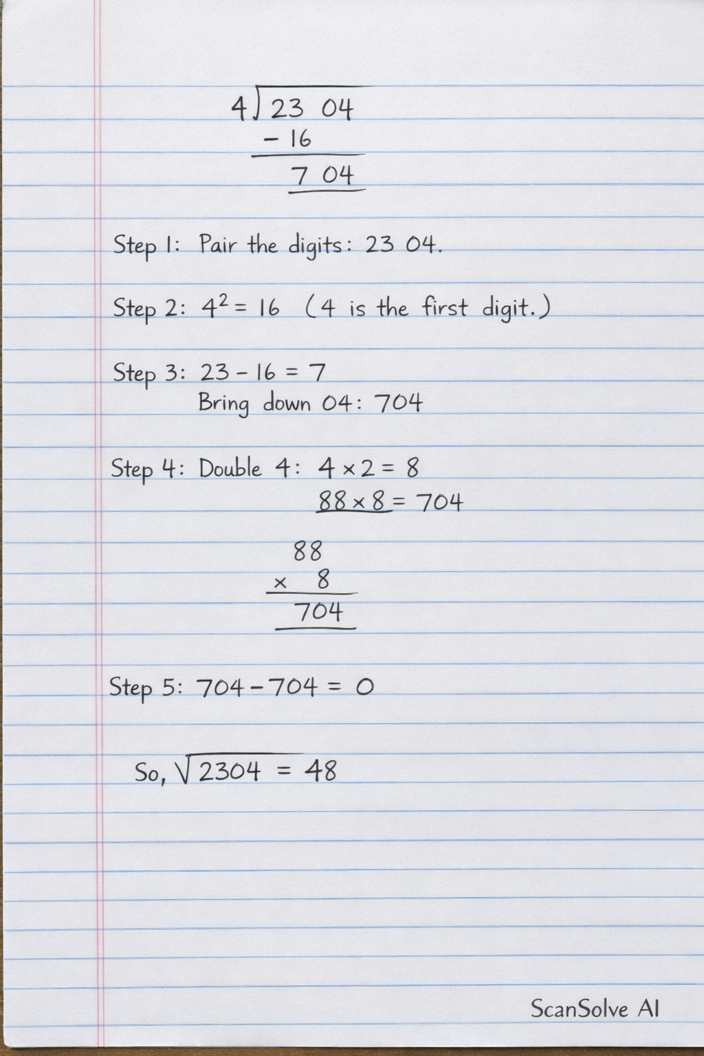 Handwritten step-by-step solution preview