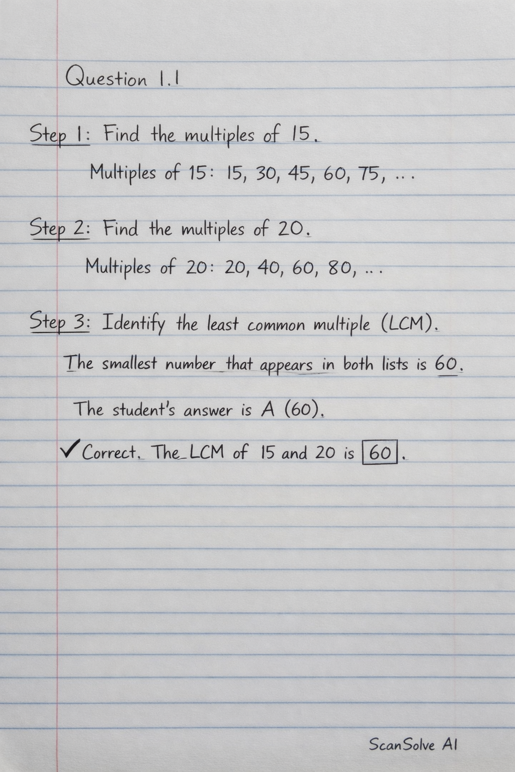 Handwritten step-by-step solution preview