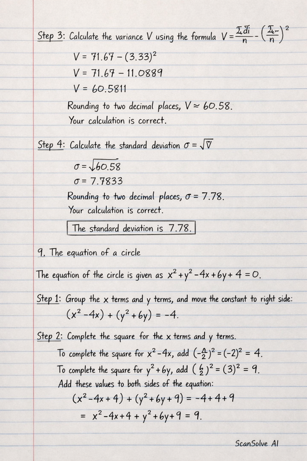Handwritten step-by-step solution preview