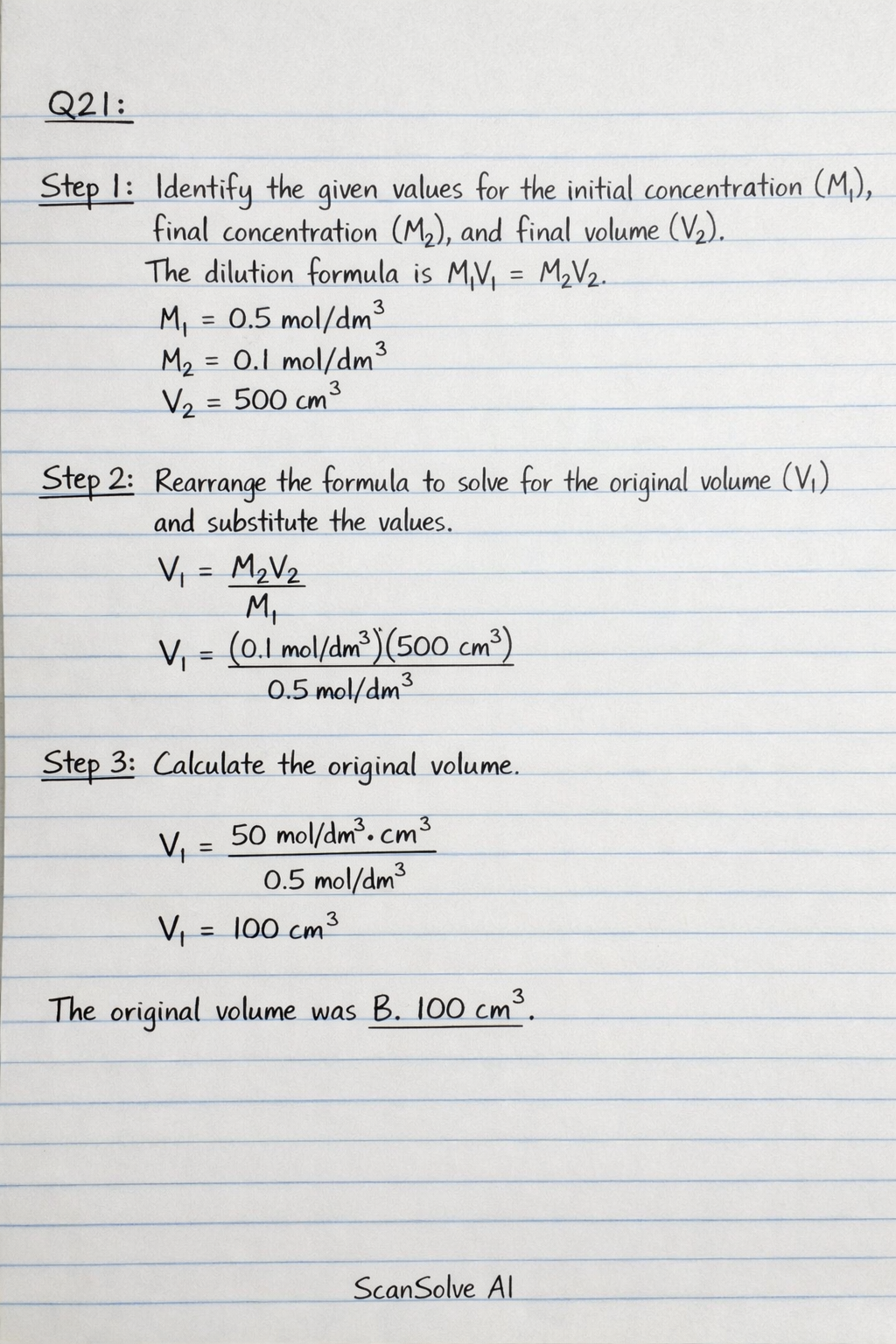 Handwritten step-by-step solution preview
