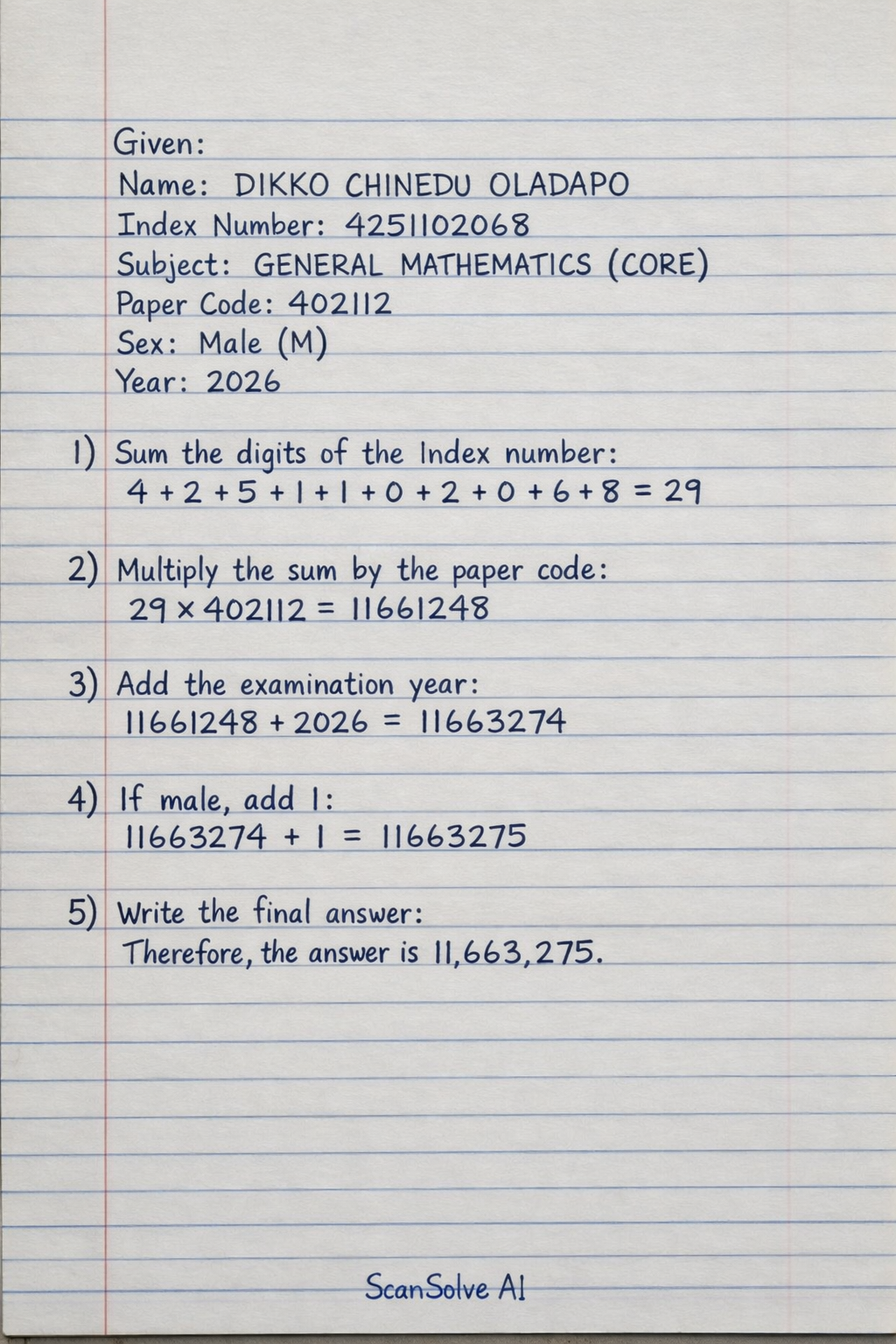 Handwritten step-by-step solution preview