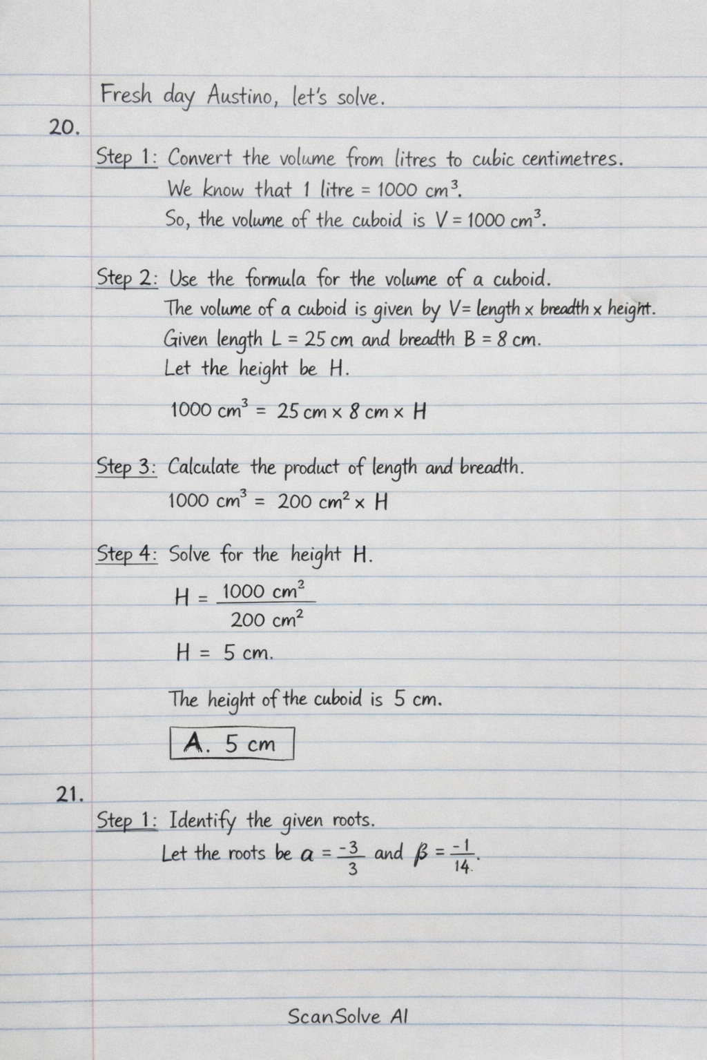 Handwritten step-by-step solution preview