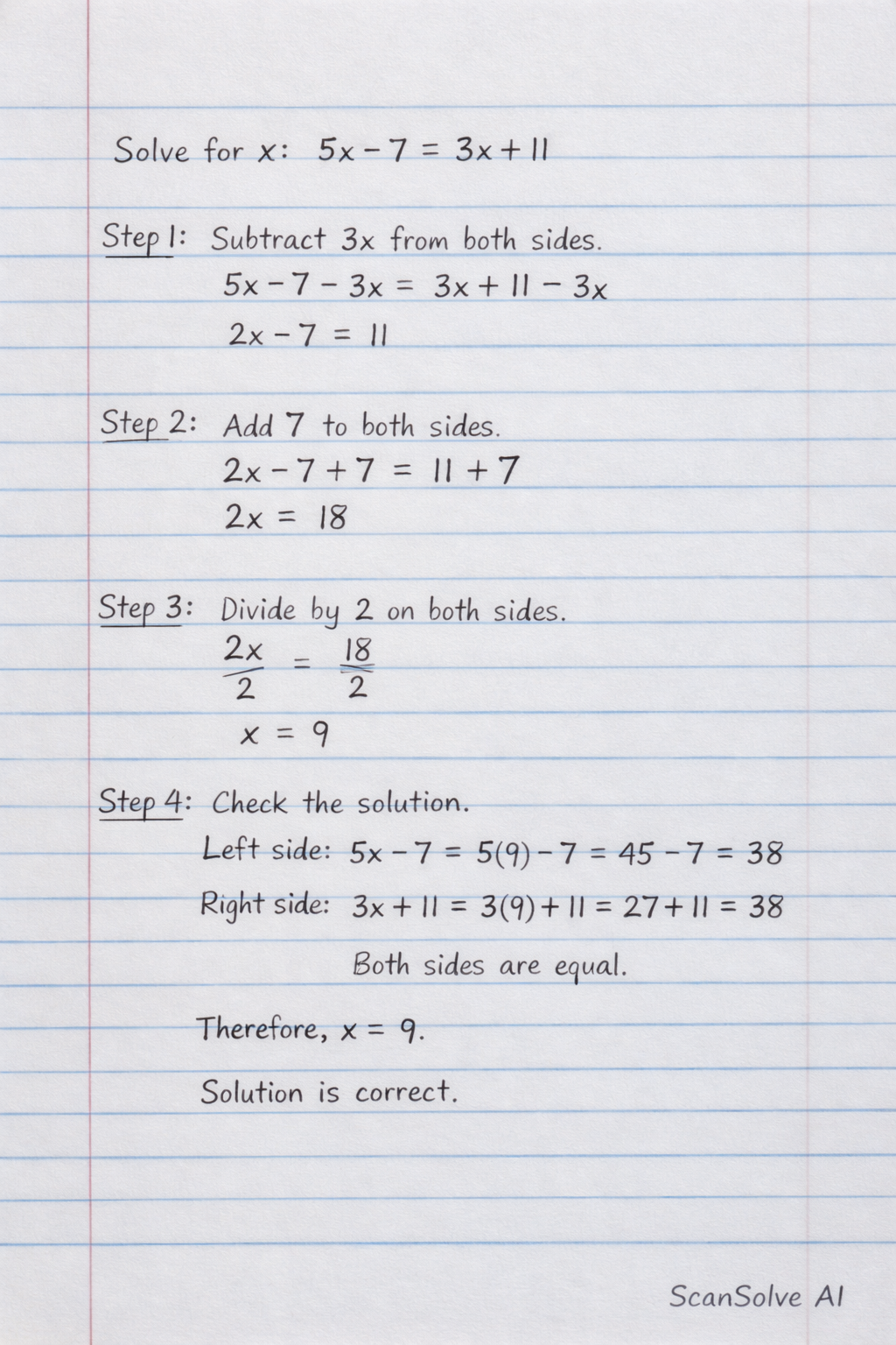 Handwritten step-by-step solution preview
