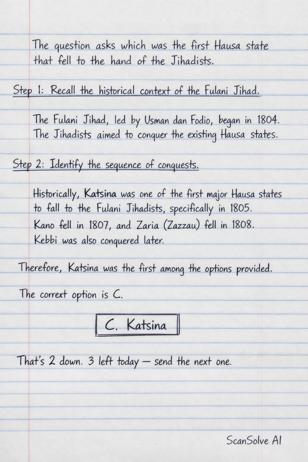 Handwritten step-by-step solution preview