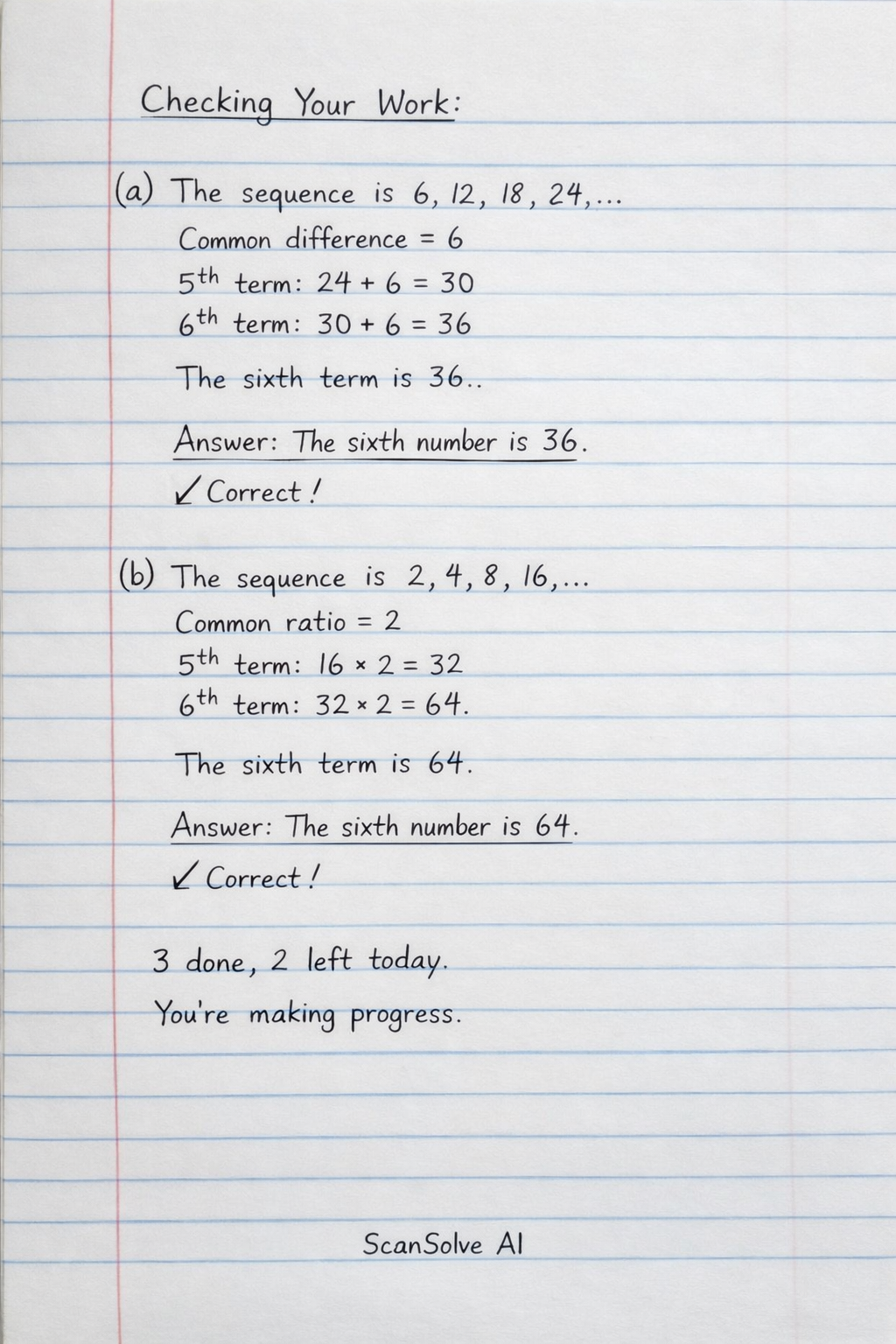 Handwritten step-by-step solution preview