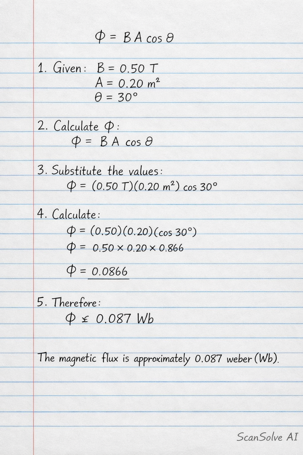 Handwritten step-by-step solution preview