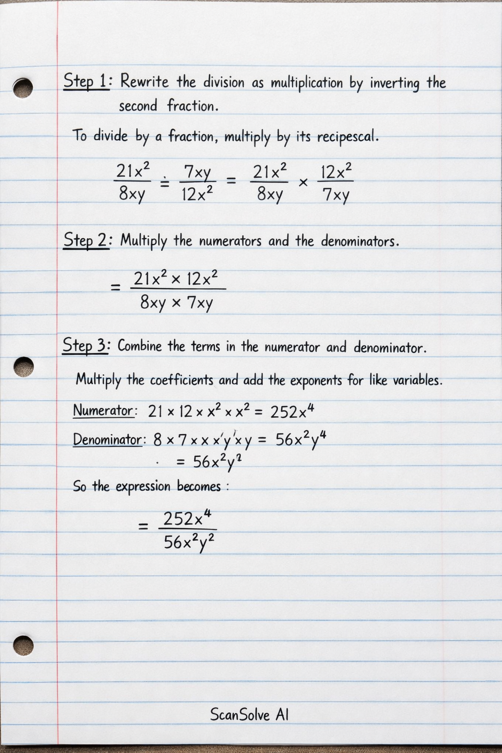 Handwritten step-by-step solution preview