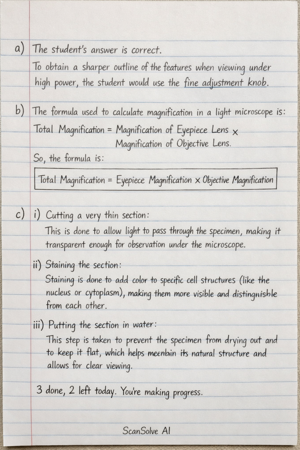 Handwritten step-by-step solution preview
