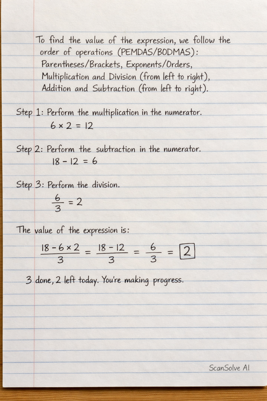 Handwritten step-by-step solution preview