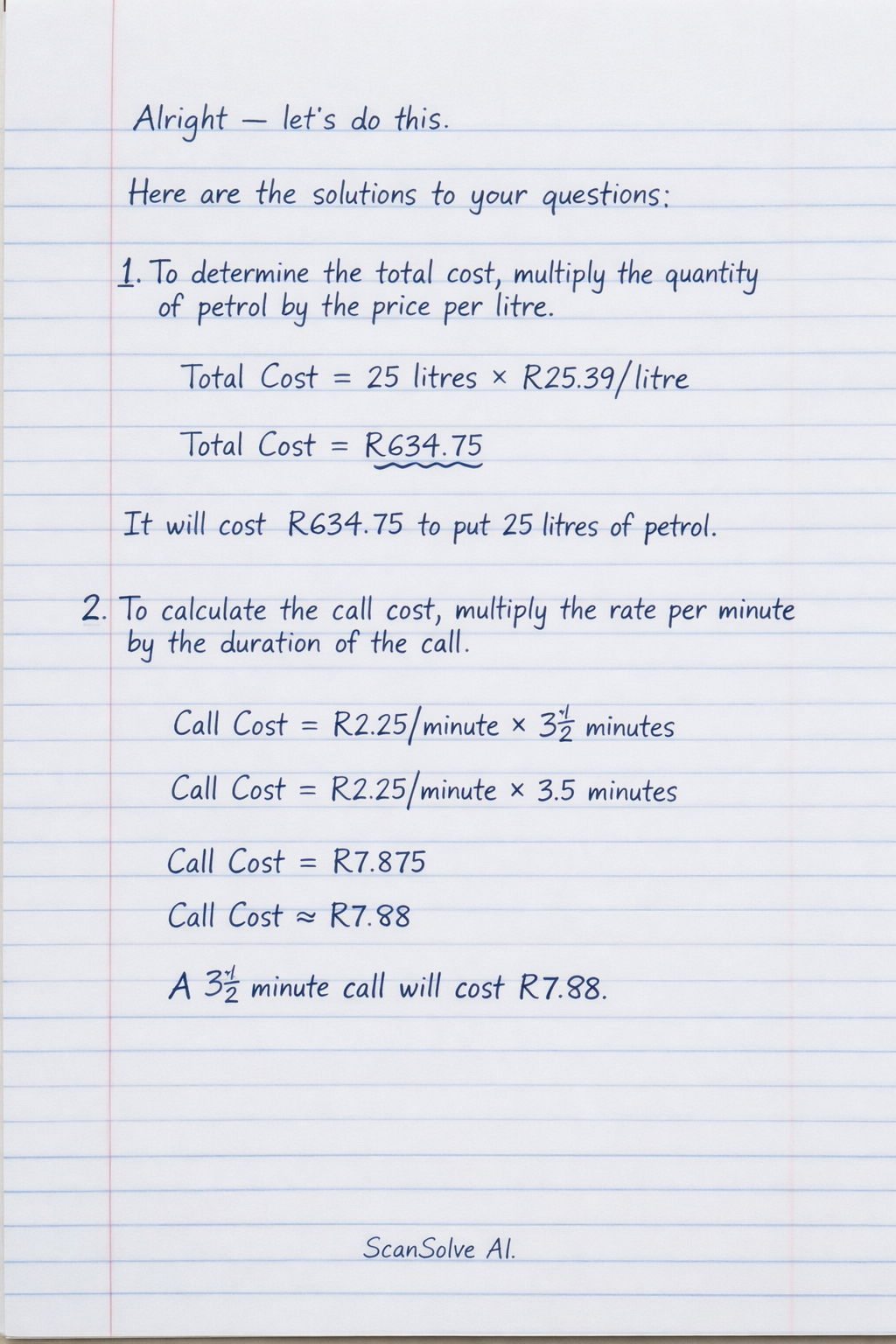Handwritten step-by-step solution preview