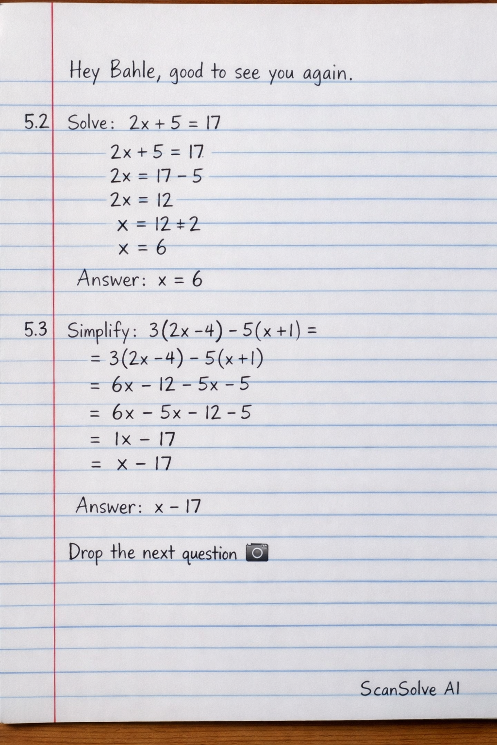 Handwritten step-by-step solution preview