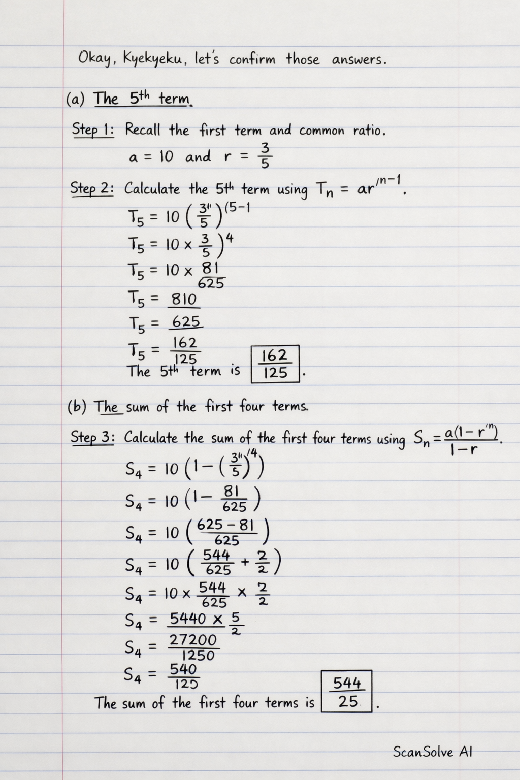 Handwritten step-by-step solution preview