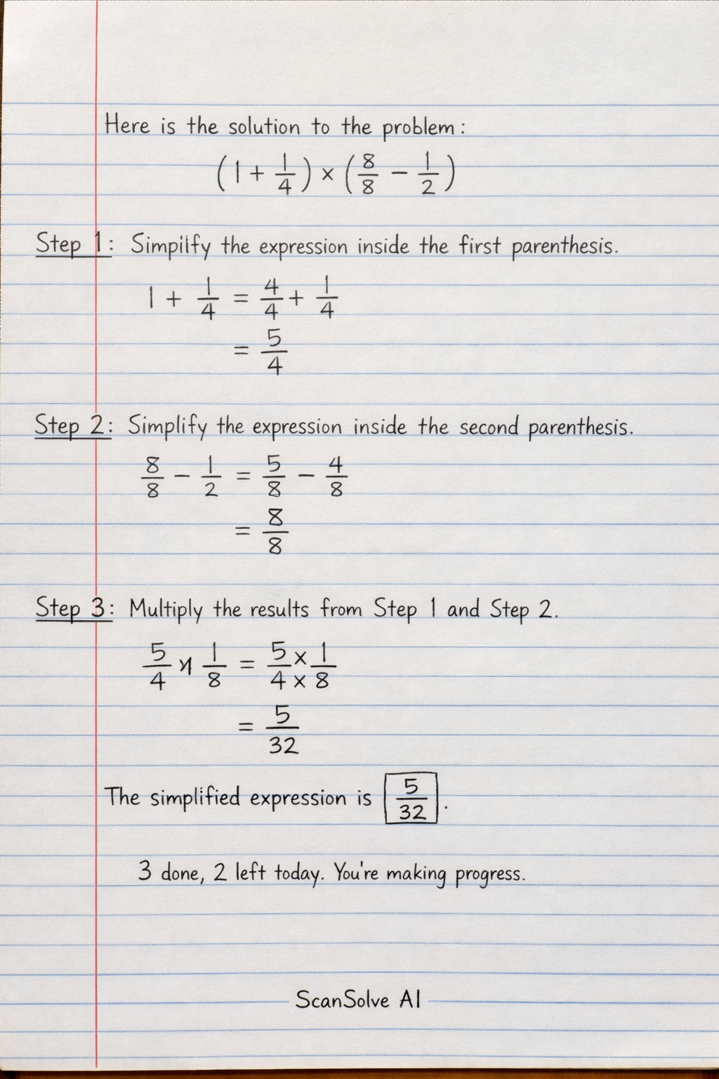 Handwritten step-by-step solution preview