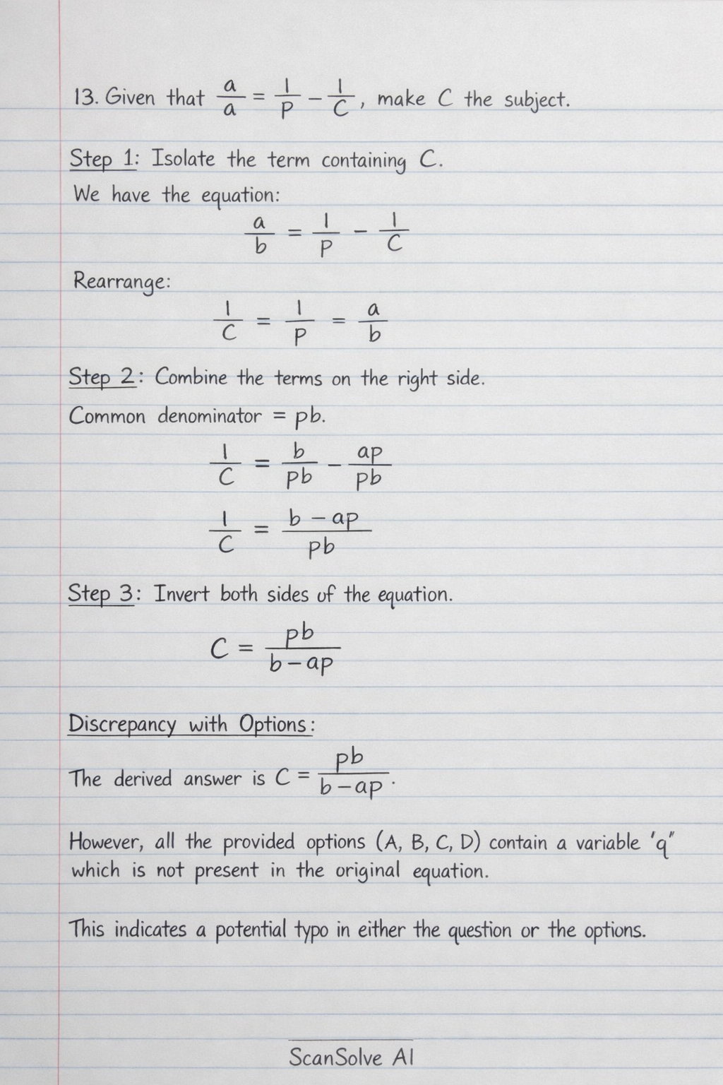 Handwritten step-by-step solution preview