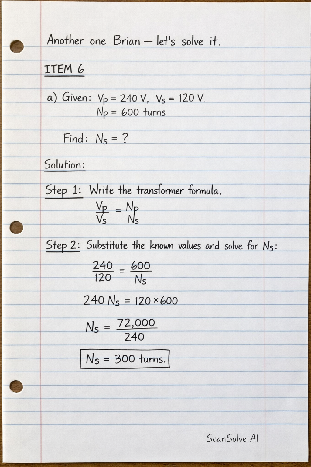 Handwritten step-by-step solution preview