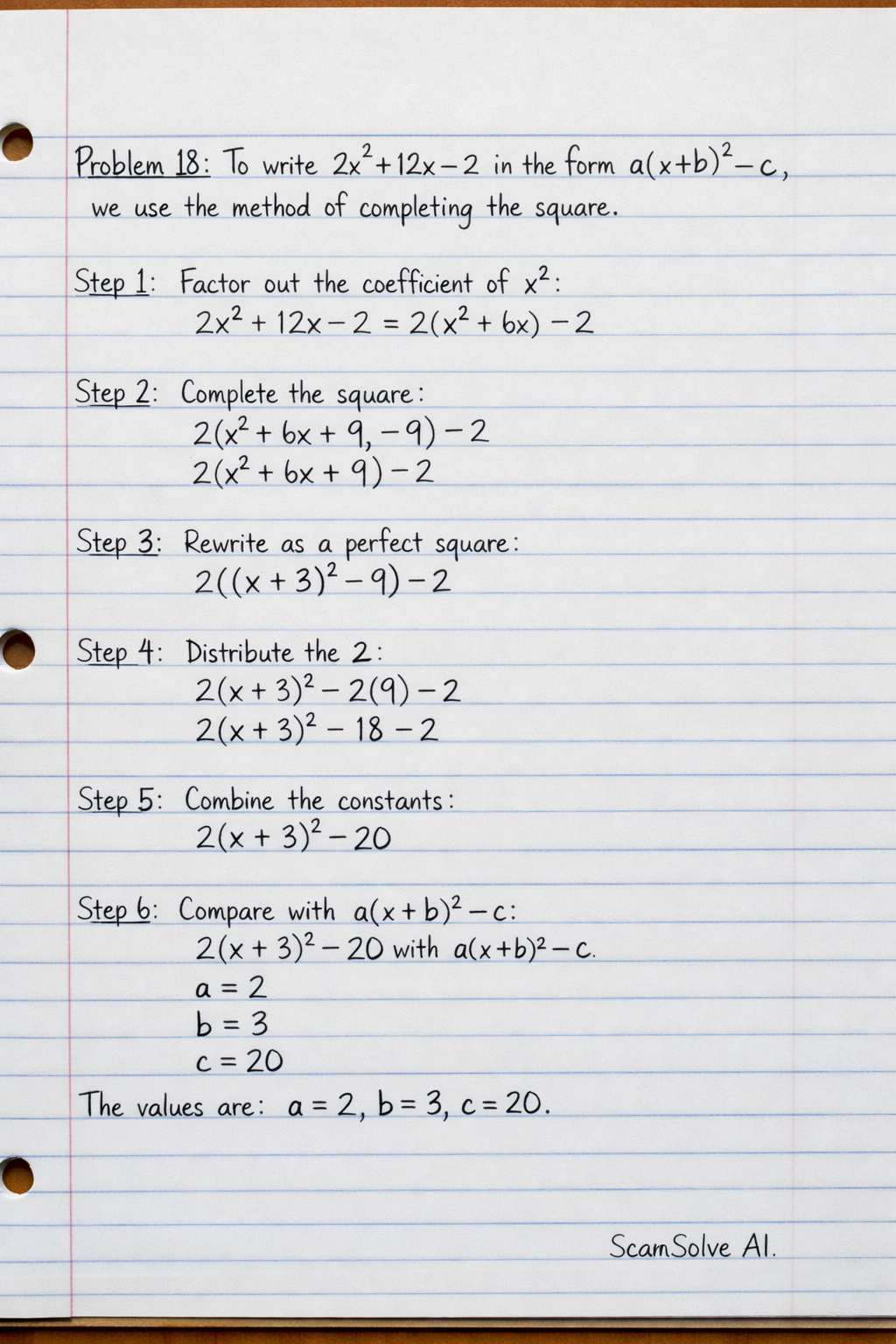Handwritten step-by-step solution preview