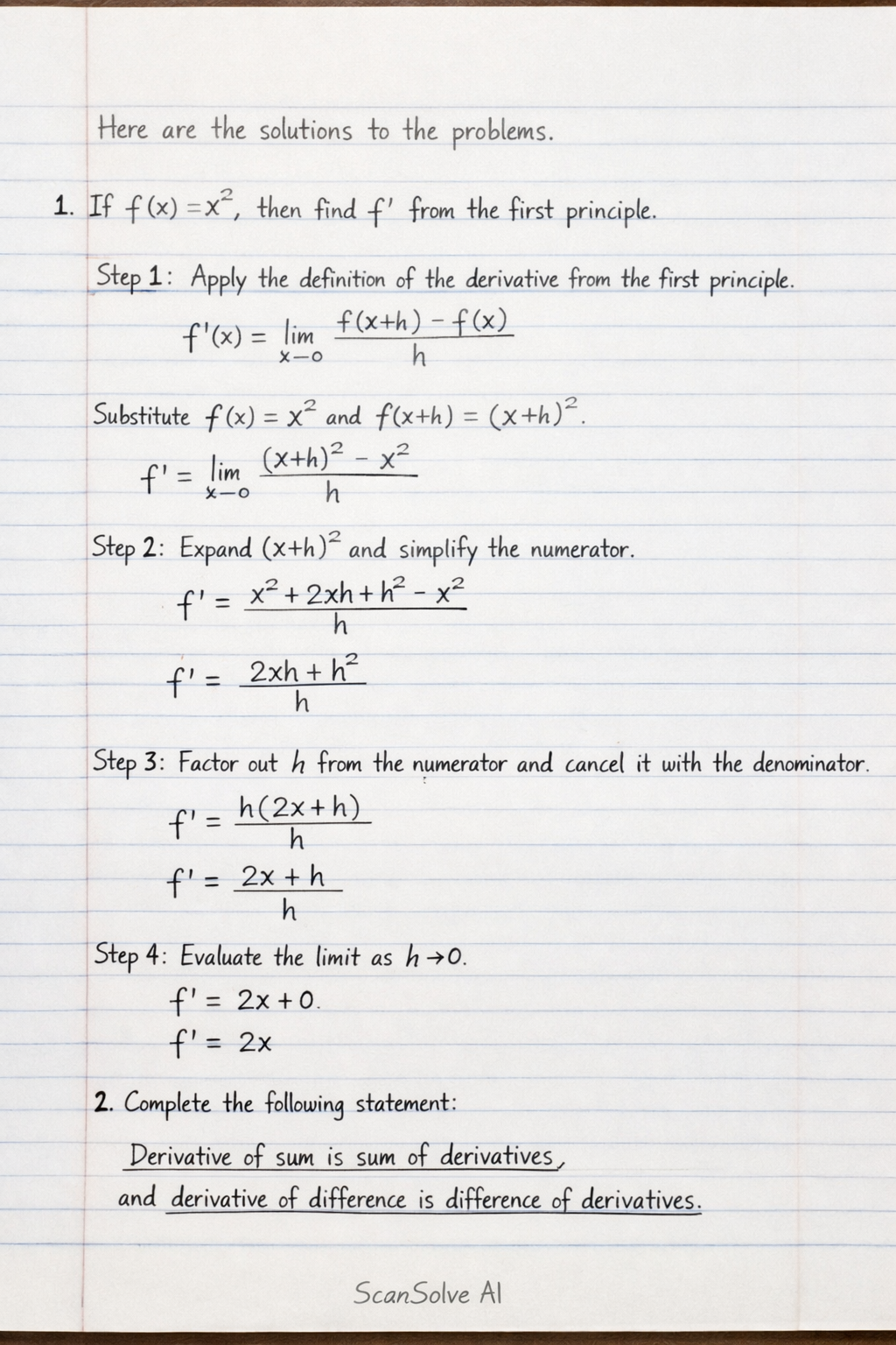 Handwritten step-by-step solution preview