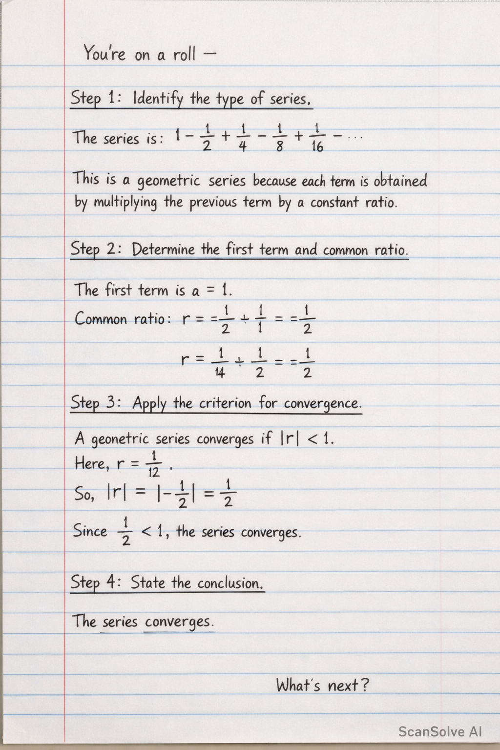 Handwritten step-by-step solution preview
