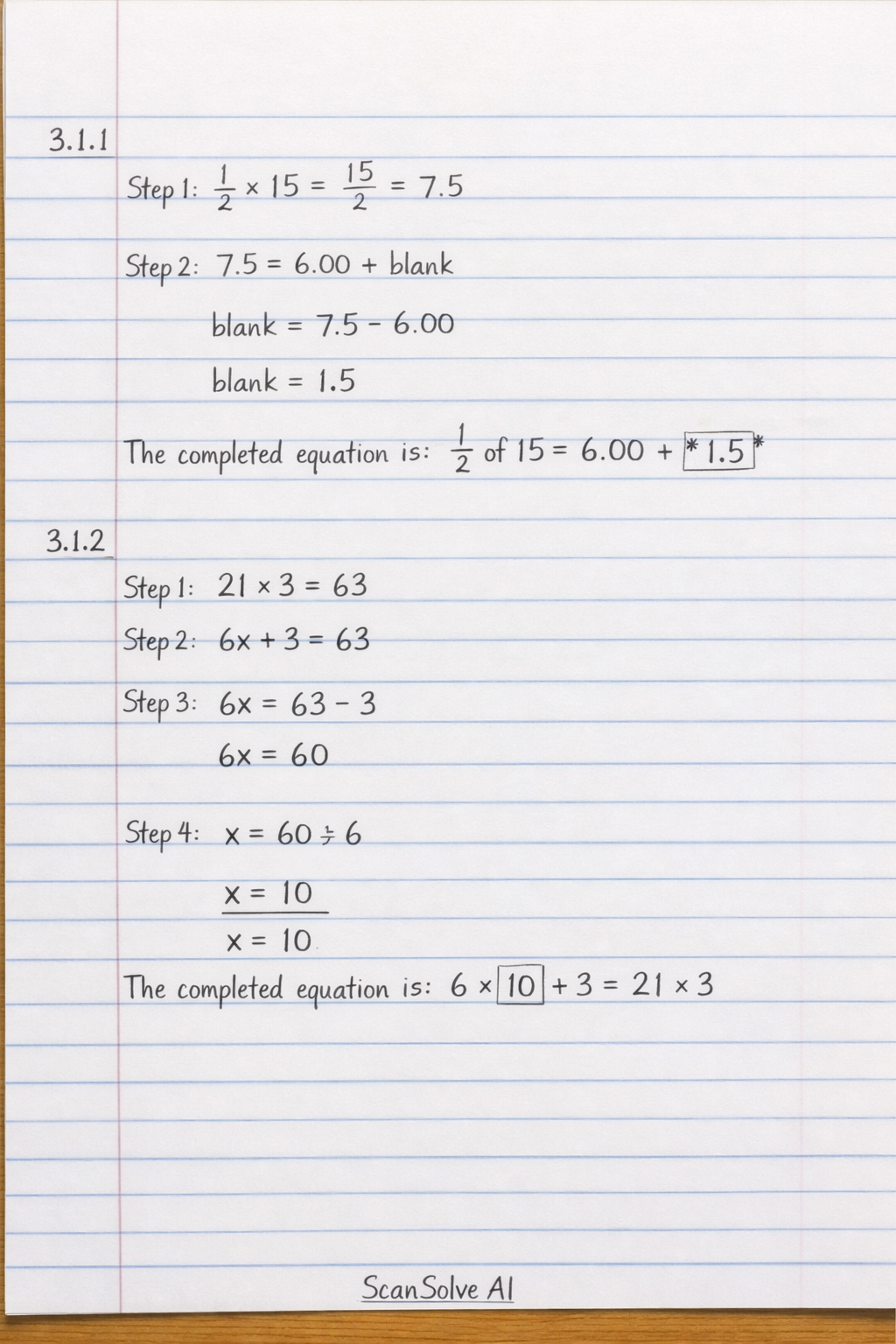 Handwritten step-by-step solution preview