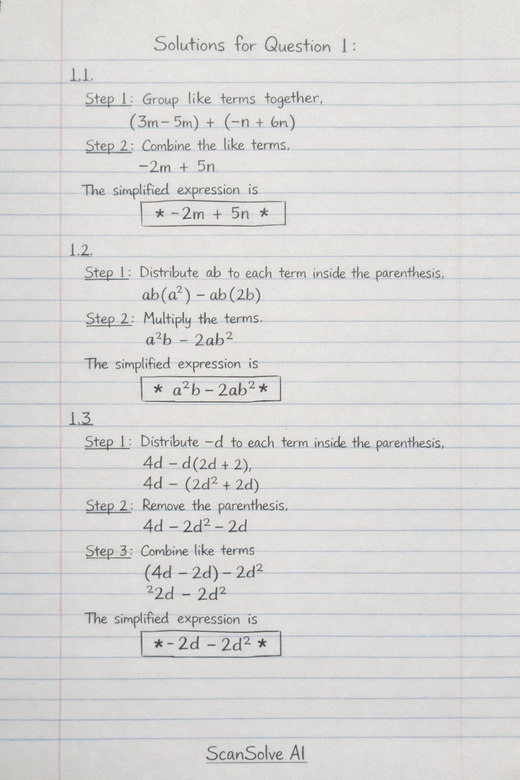 Handwritten step-by-step solution preview