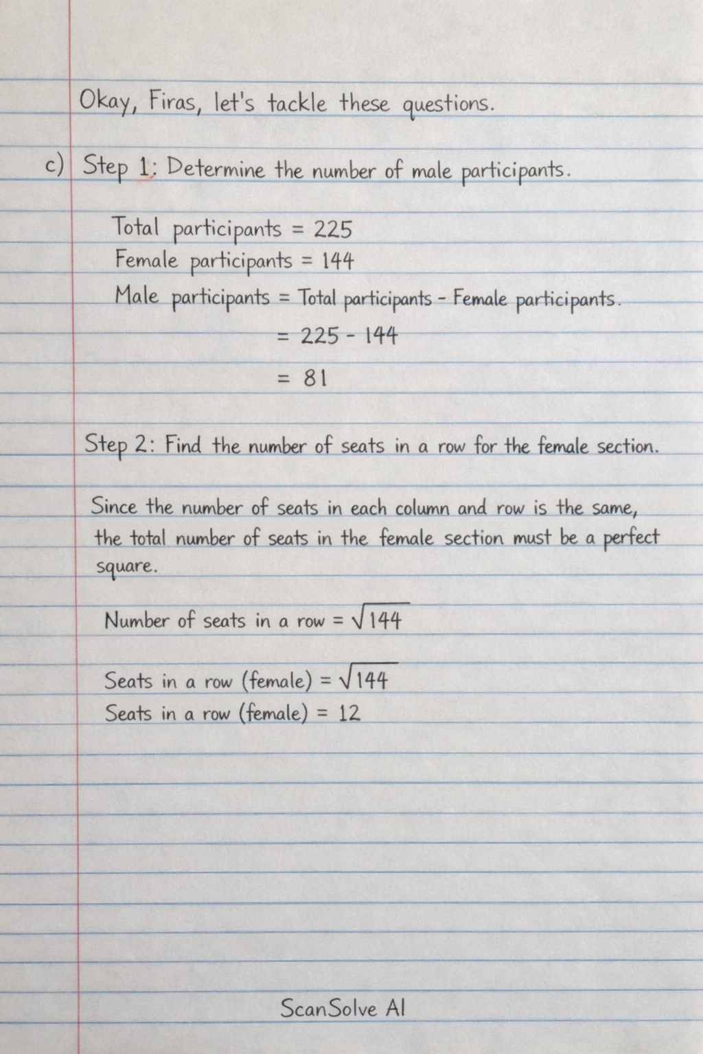Handwritten step-by-step solution preview