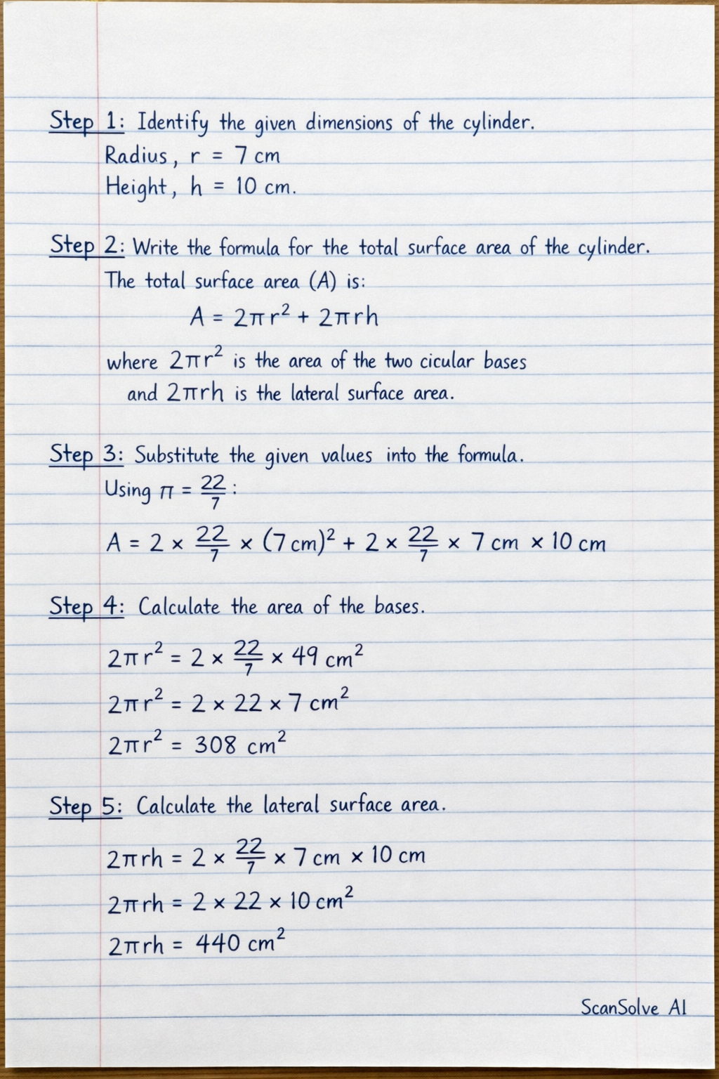 Handwritten step-by-step solution preview