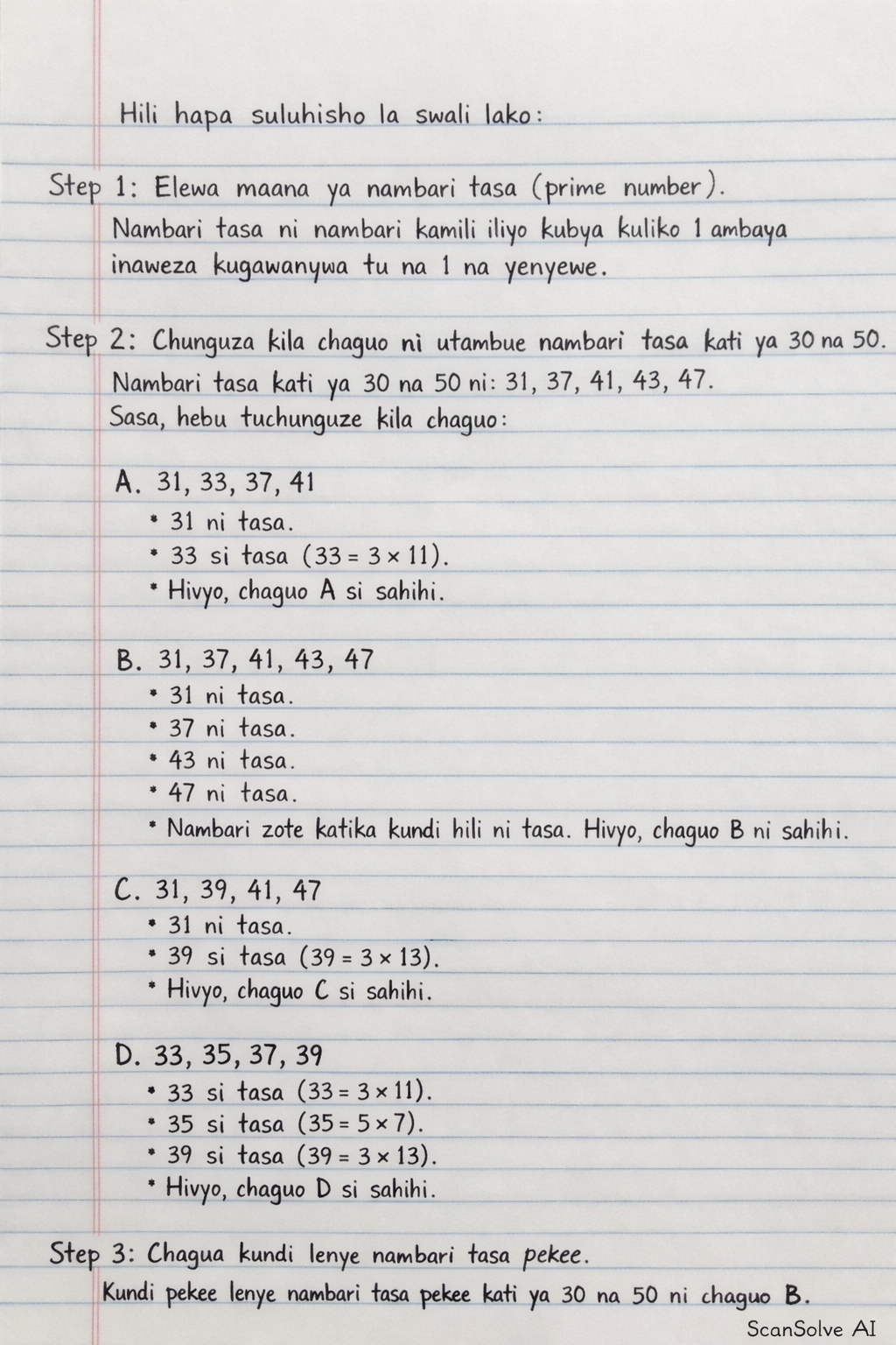 Handwritten step-by-step solution preview