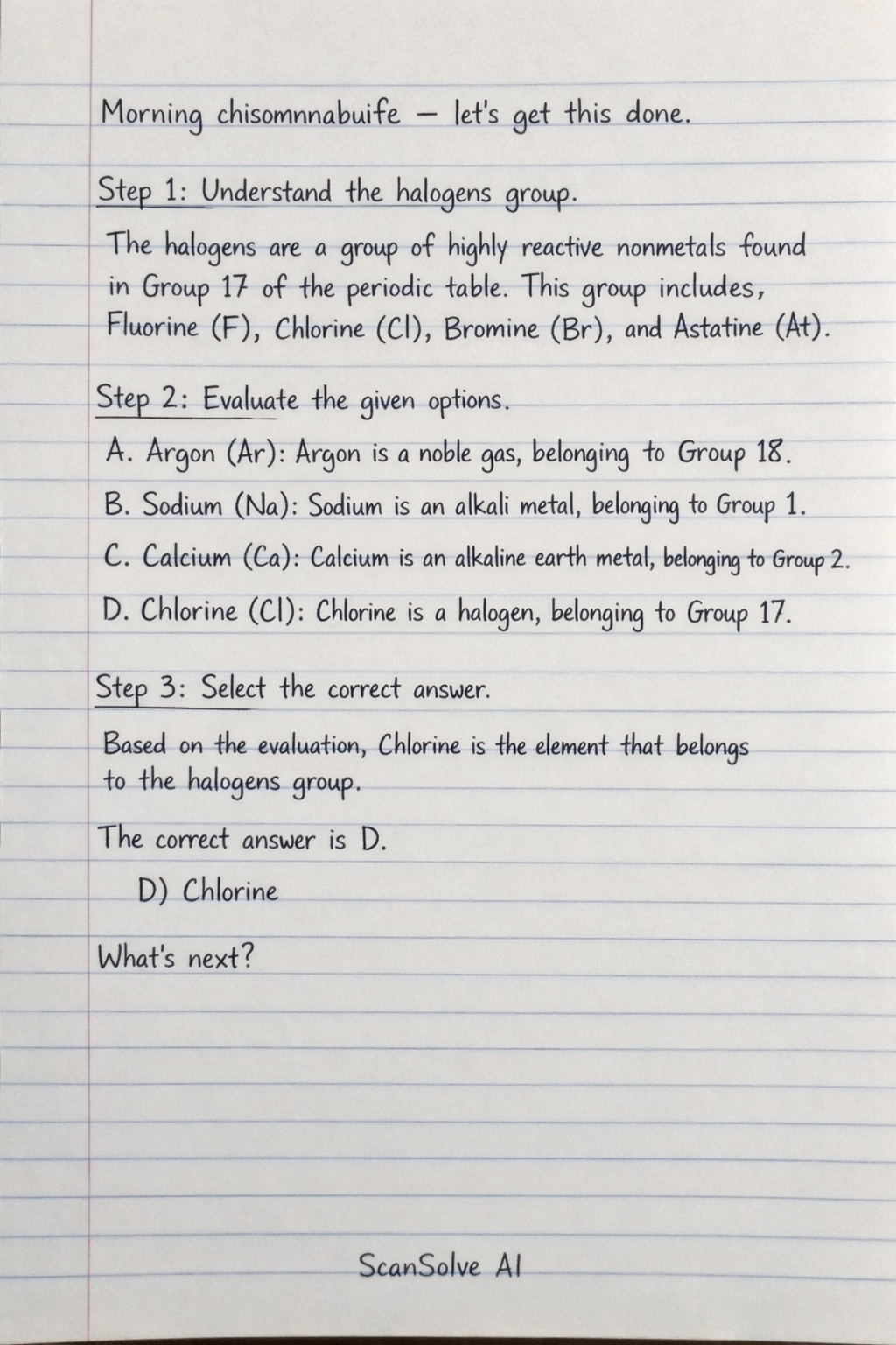 Handwritten step-by-step solution preview