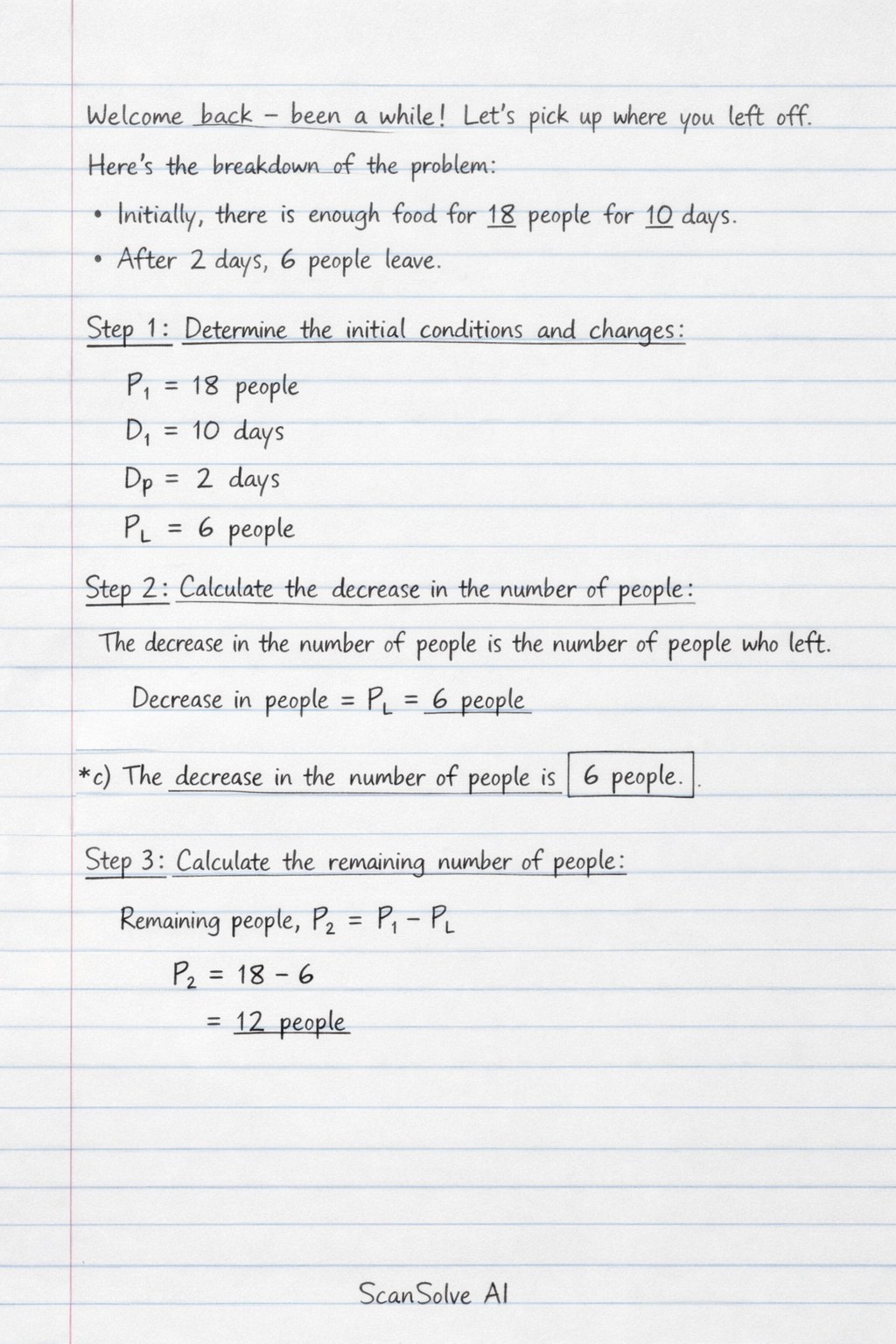 Handwritten step-by-step solution preview