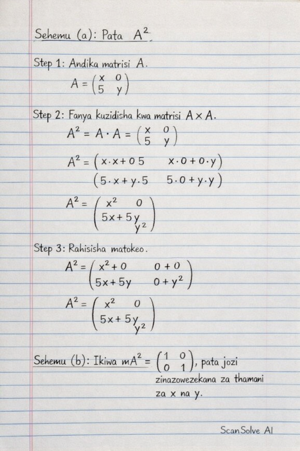 Handwritten step-by-step solution preview