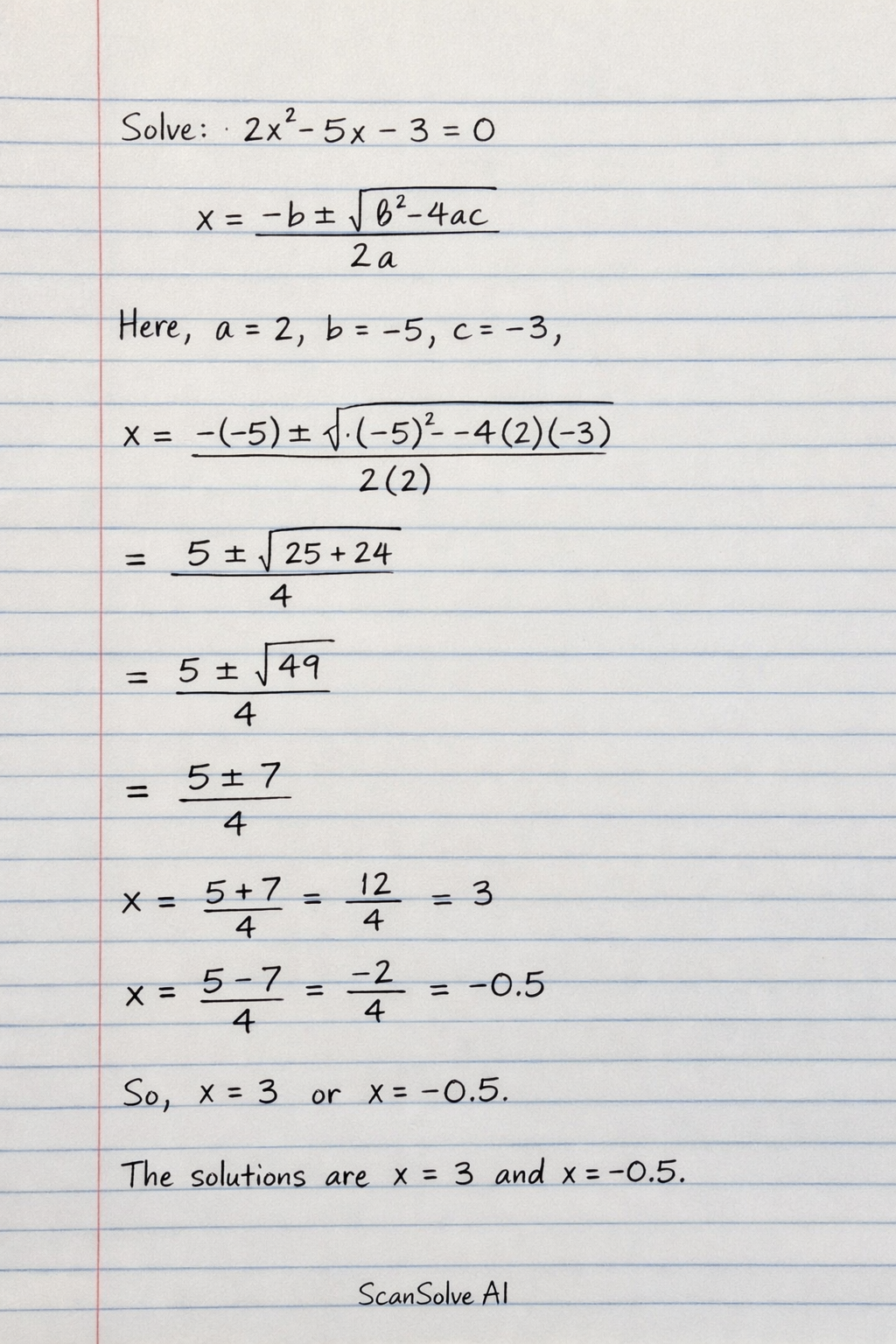 Handwritten step-by-step solution preview