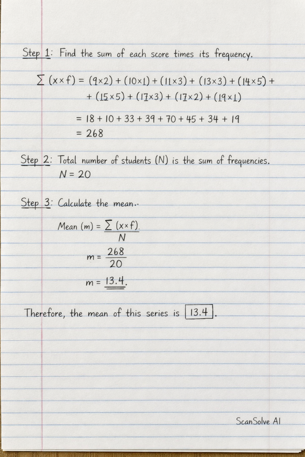 Handwritten step-by-step solution preview
