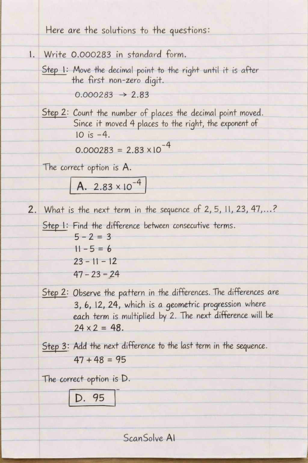 Handwritten step-by-step solution preview