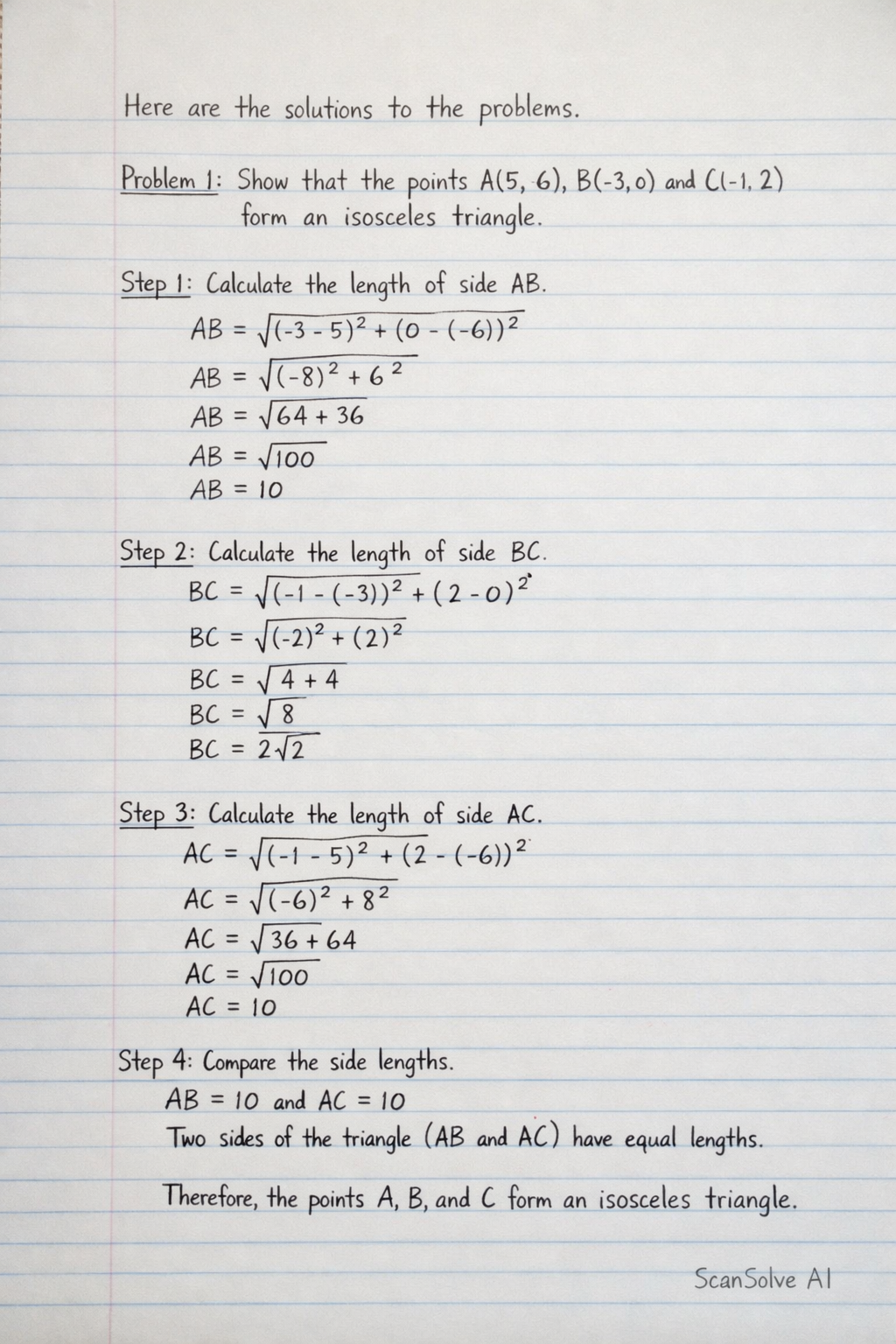 Handwritten step-by-step solution preview