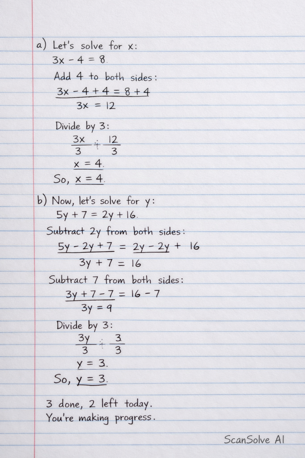 Handwritten step-by-step solution preview