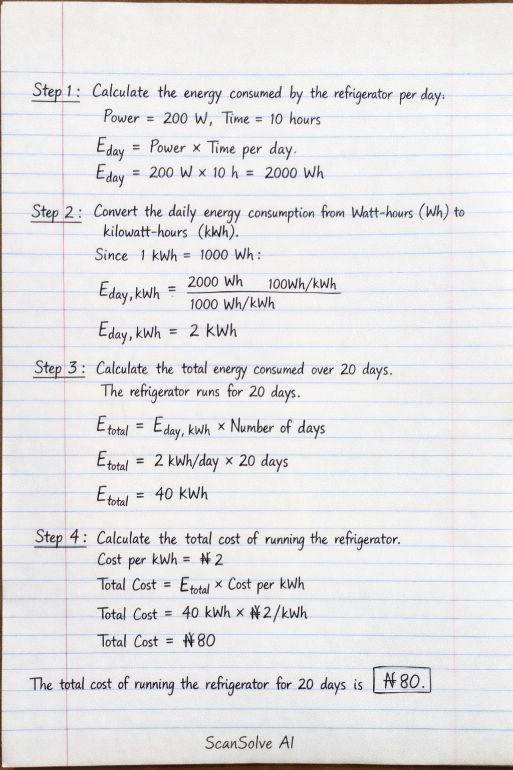 Handwritten step-by-step solution preview