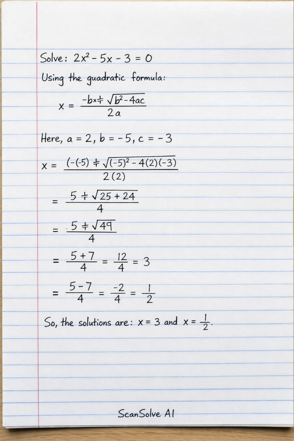 Handwritten step-by-step solution preview