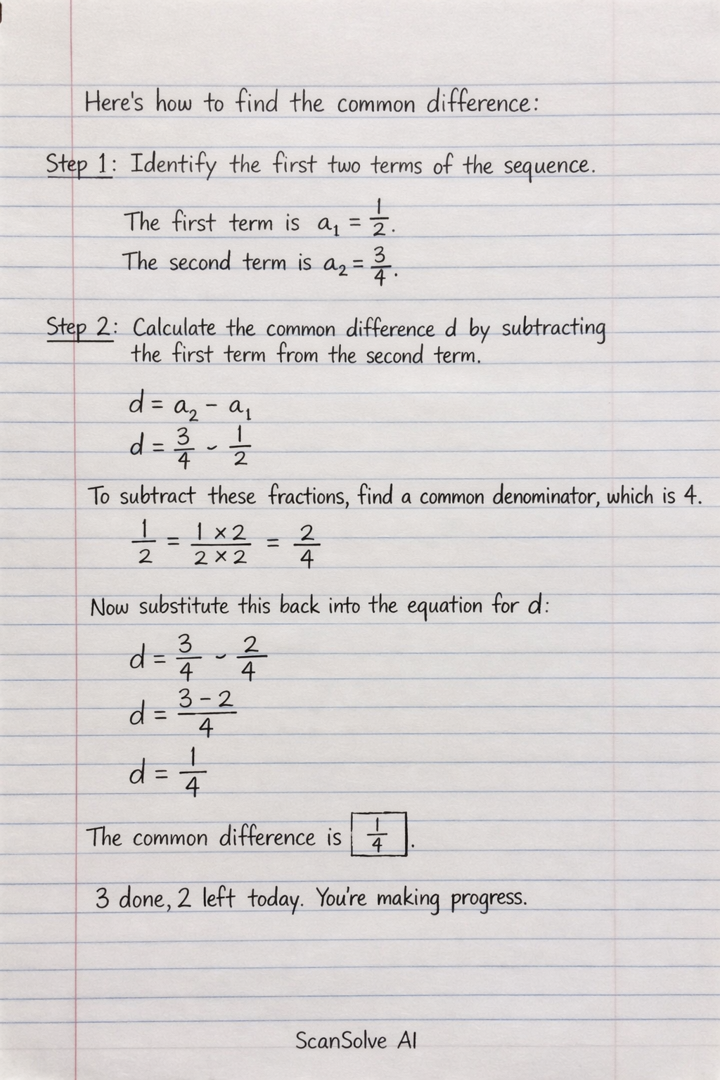 Handwritten step-by-step solution preview