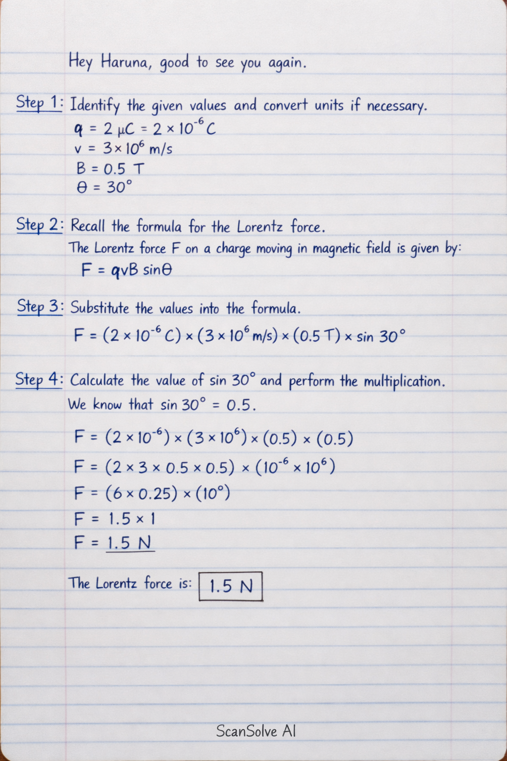 Handwritten step-by-step solution preview