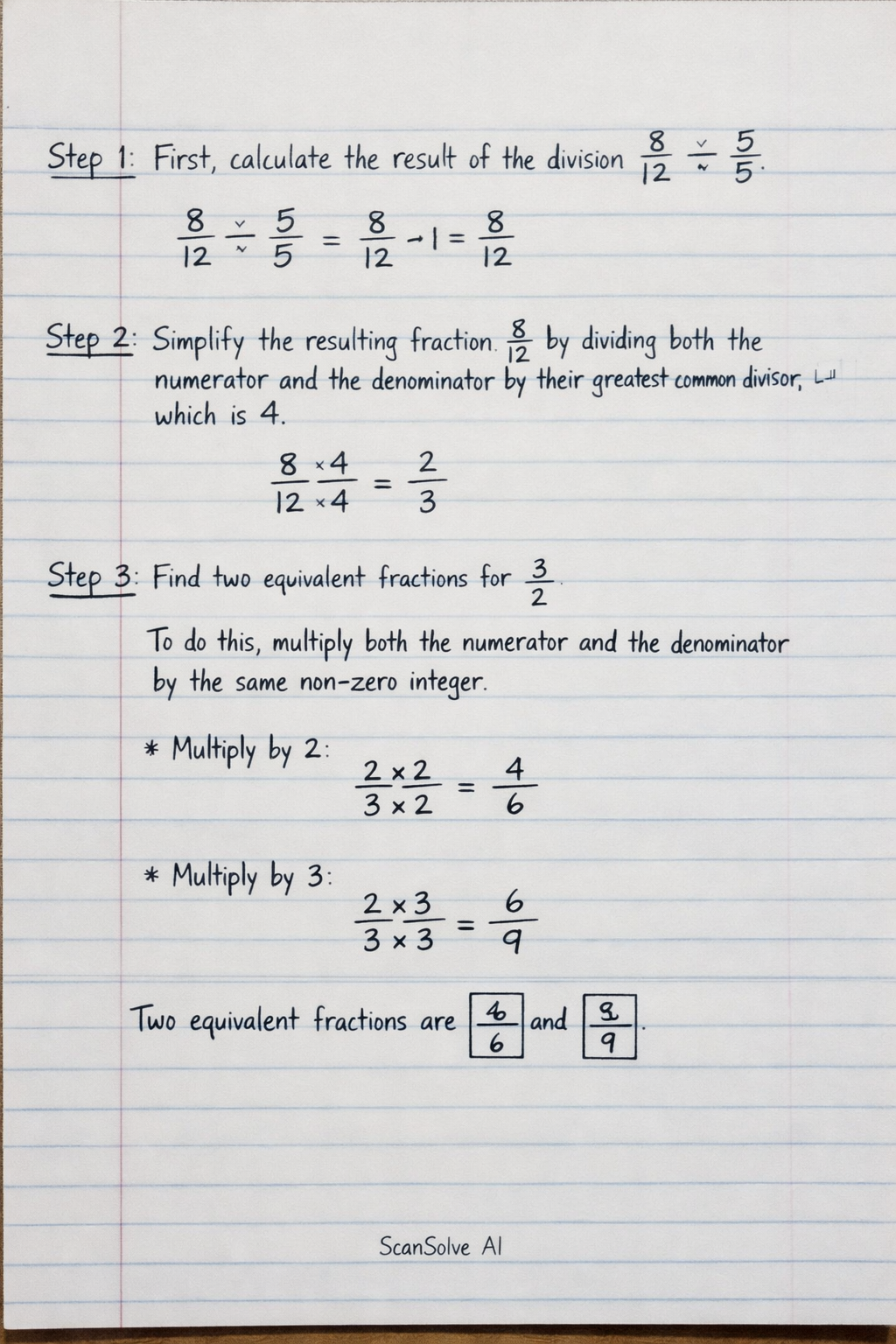 Handwritten step-by-step solution preview