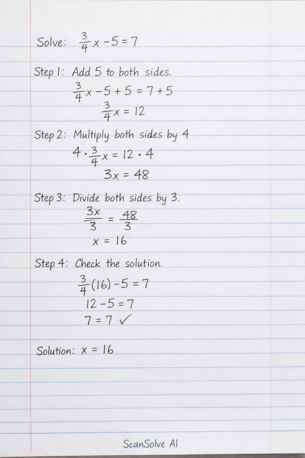 Handwritten step-by-step solution preview