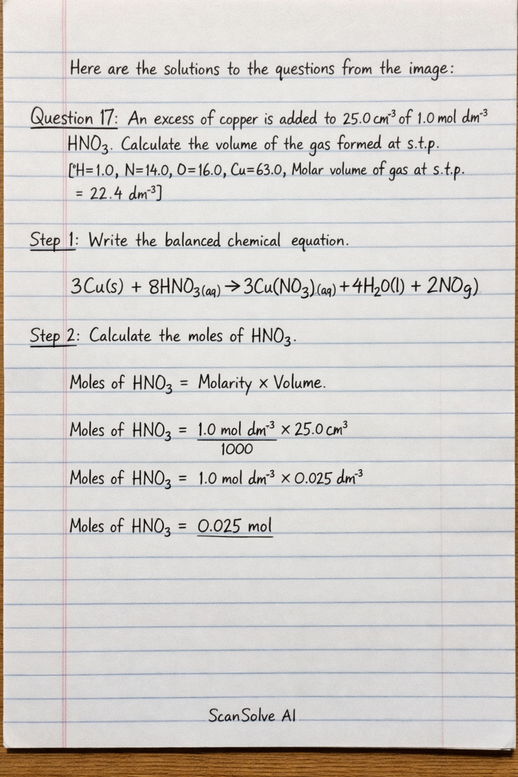 Handwritten step-by-step solution preview