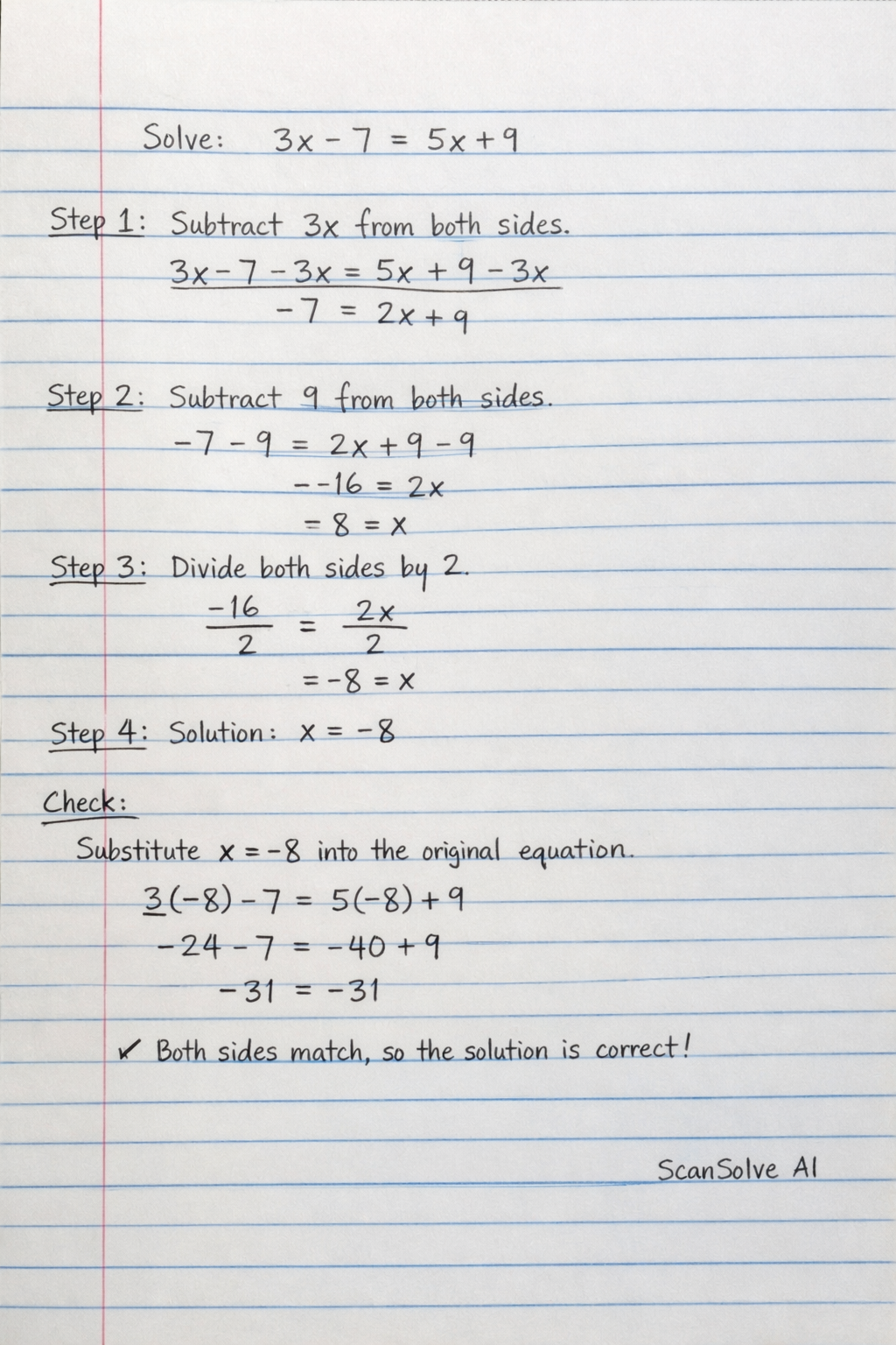 Handwritten step-by-step solution preview