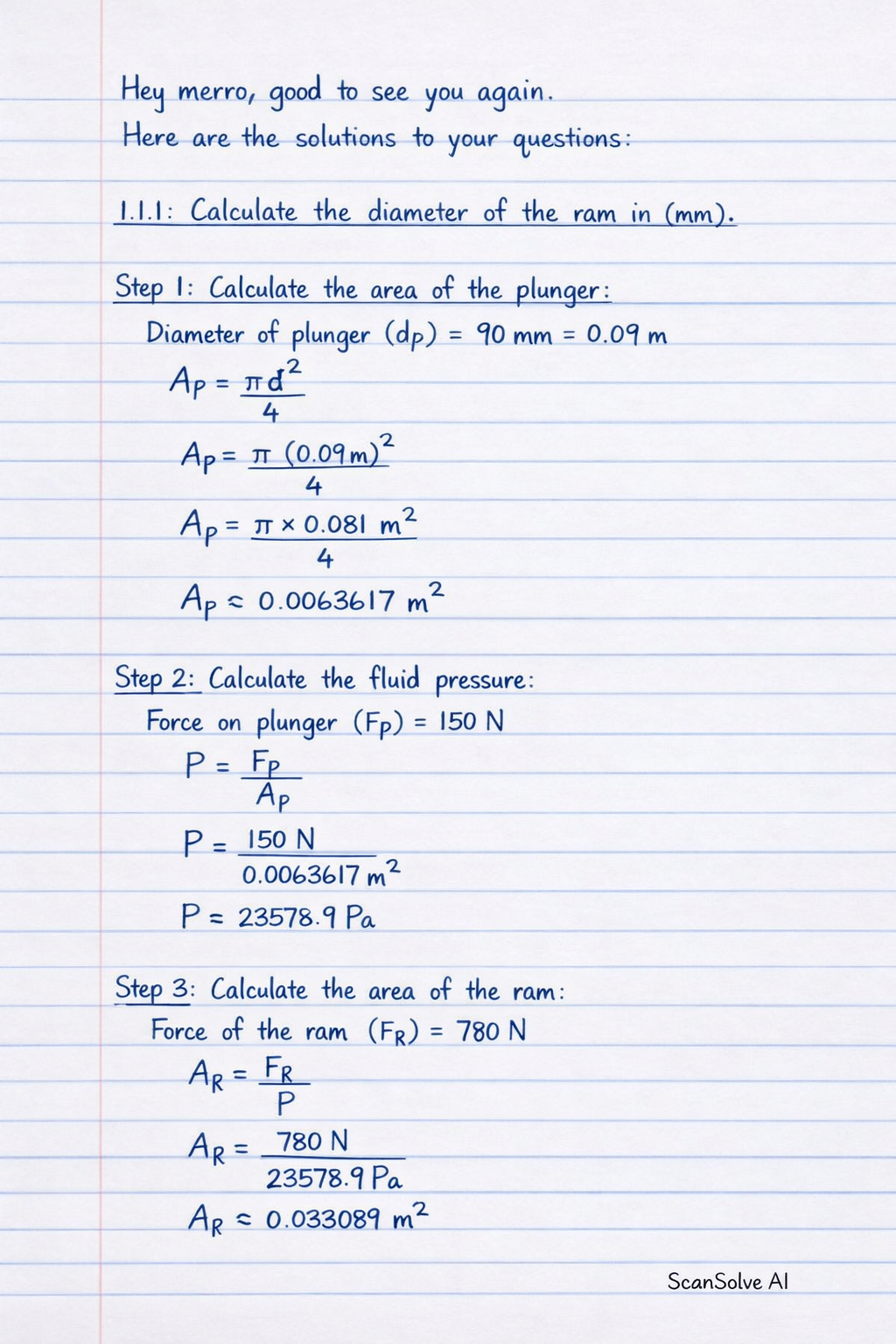 Handwritten step-by-step solution preview